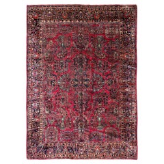 9x12 Antique Persian Sarouk Mohajeran Rug Fine Carpet 267cm x 346cm C.1900