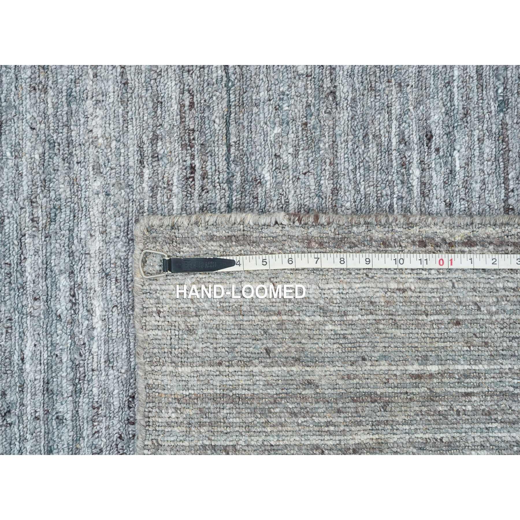 9'x12' Arsenic Gray Hand gewebt Modern Striae Design Wolle Orientteppich im Angebot 5