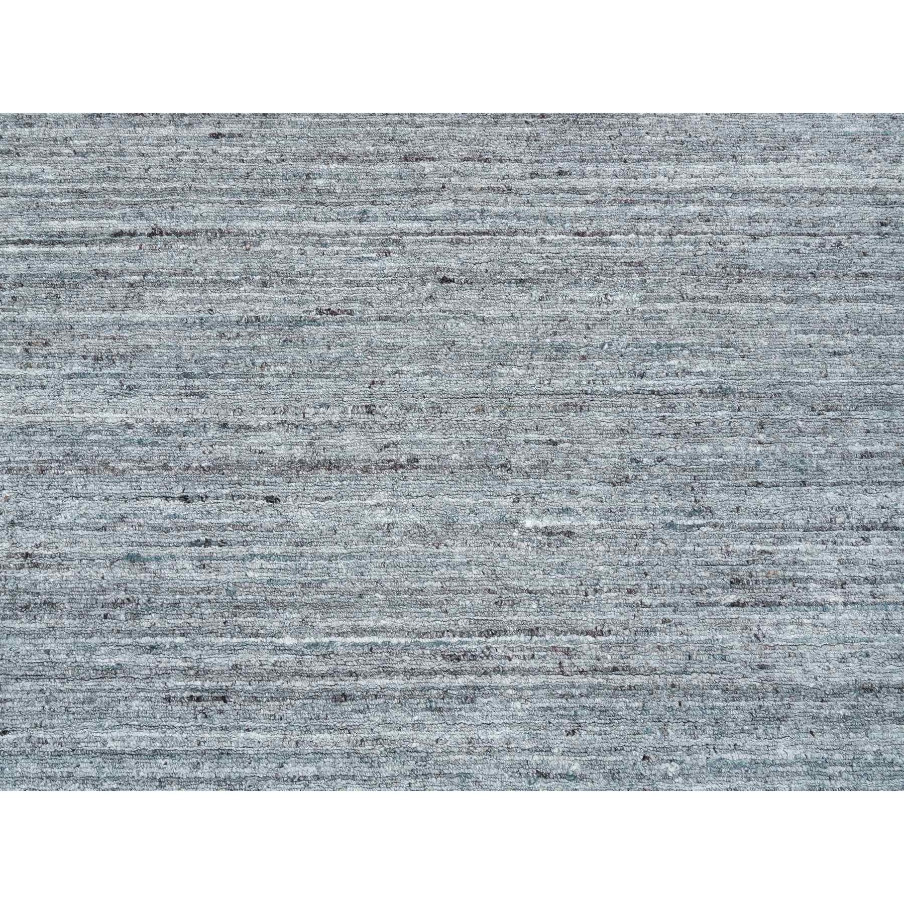 9'x12' Arsenic Gray Hand gewebt Modern Striae Design Wolle Orientteppich im Angebot 2