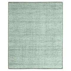 9'x12' Basil Green Hand Knotted Oxidized and Distressed Grass Design Wool Rug