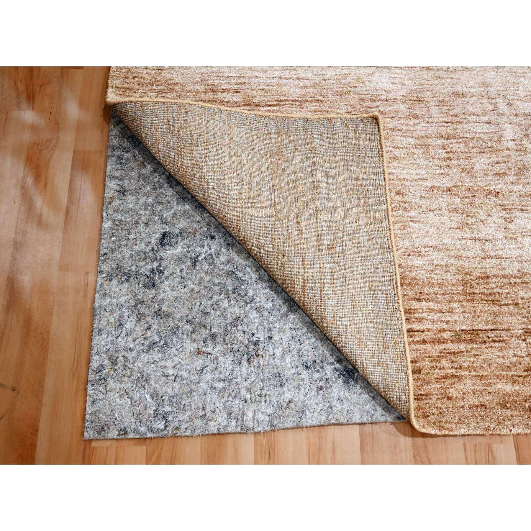 Indian 9'x12' Beaver Brown Plain Solid Design Pure Sari Silk Hand Knotted Rug For Sale