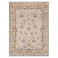 9x12 Beige Hand Knotted Oushak Wool Rug ( G-12505)