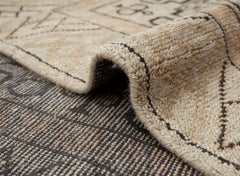 9x12 Beige Tribal Medallion Rug with Black Motifs Hand Knotted Rug ( G-14097)