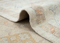 9x12 Beige with Rust Floral Traditional Hand Knotted Oushak Rug ( G- 14105 )