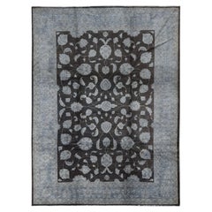 9'x12' Tapis en laine pure afghane surteintée Peshawar, noué à la main