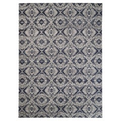 9'x12' Schwarzer Supple Kollektion Moderner All Over Square Design Erased Handmade Teppich