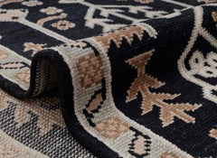 9x12 Black Turkish Oushak Hand Knotted Wool Rug ( G-11486 )