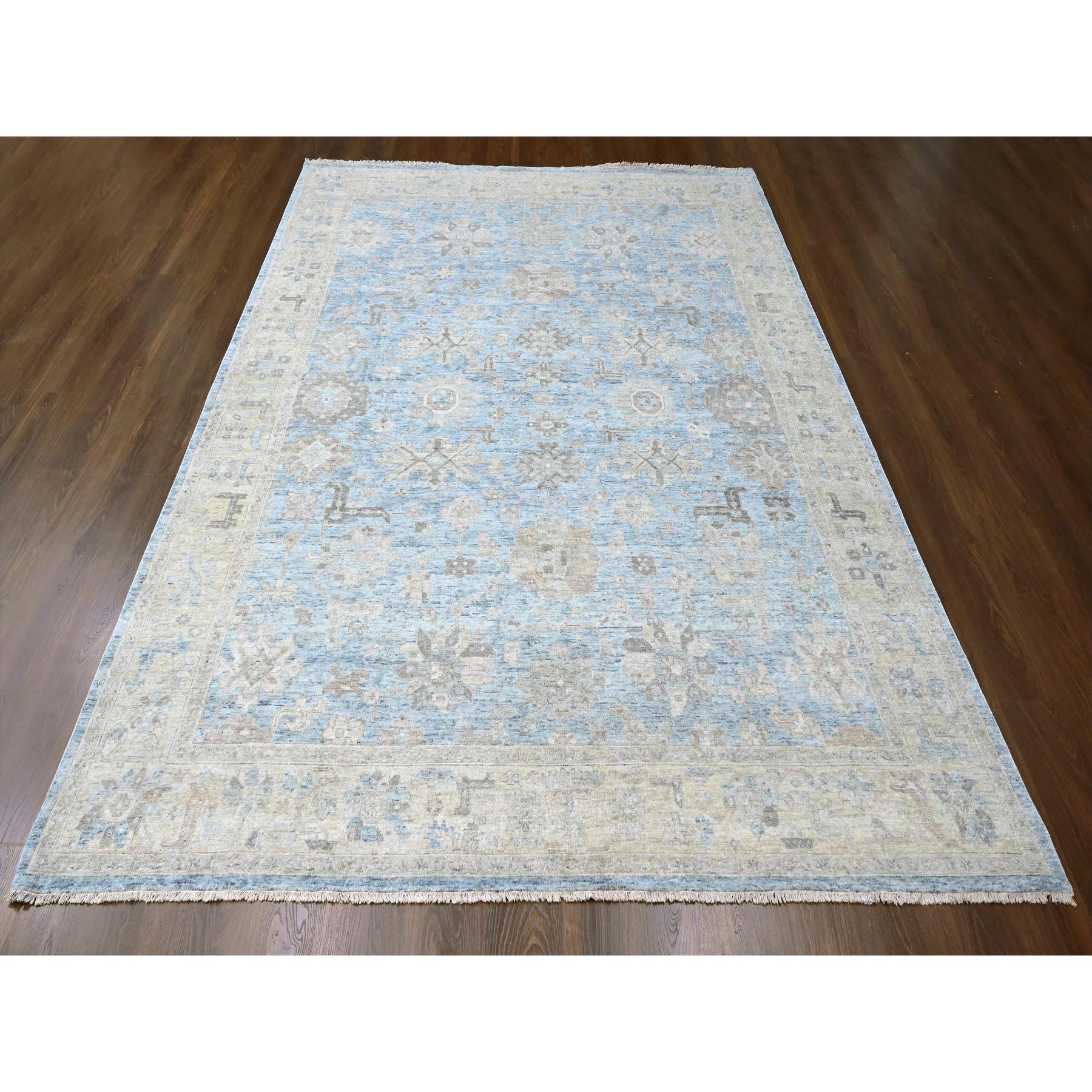 Azul Ruddy, Persa Antiguo con Diseño Ziegler Mahal, Anudada a Mano, Desgastada, Oxidada, Pelo Cero, Bajo Rasurado, Lana Pura, Alfombra Oriental
Materiales primarios: Lana
Látex: Sin pelo 
altura: 0,25 Pulgadas
Estilo: Tradicional
Color principal: