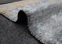 9x12 Blue Gray Abstract Look Hand Knotted Wool Rug ( G-12428 )