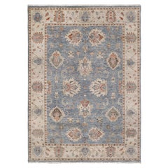 9x12 Blue Persian Oushak Hand Knotted Wool Rug ( G - 12875 )