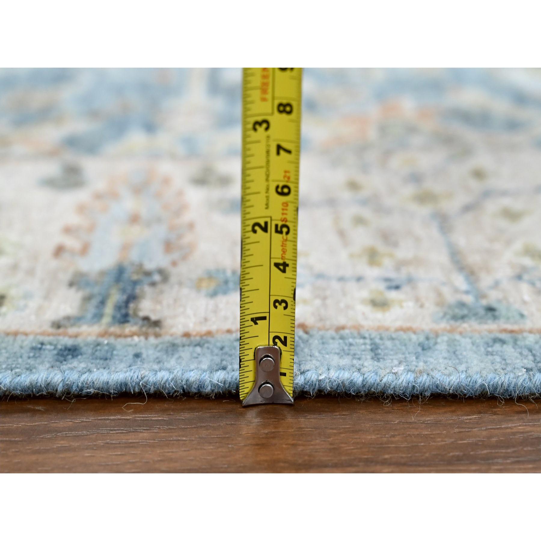 9'x12' Bleu pure laine antique Perse avec Mahal Design Rugs noués à la main en vente 2