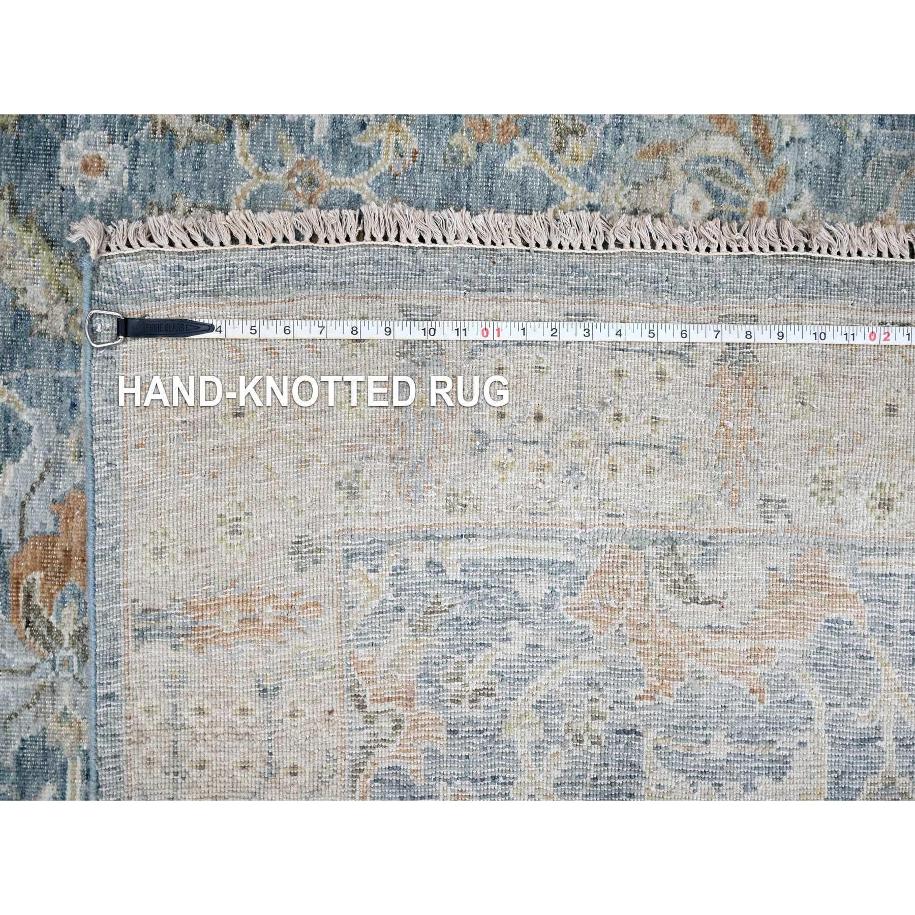 9'x12' Bleu pure laine antique Perse avec Mahal Design Rugs noués à la main en vente 3