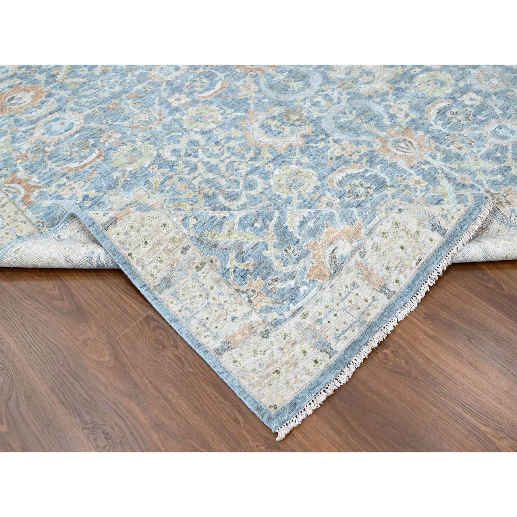 9'x12' Bleu pure laine antique Perse avec Mahal Design Rugs noués à la main Neuf - En vente à Carlstadt, NJ