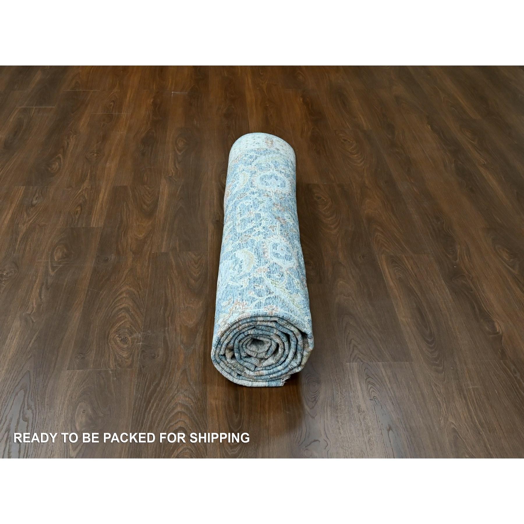 9'x12' Bleu pure laine antique Perse avec Mahal Design Rugs noués à la main en vente 1