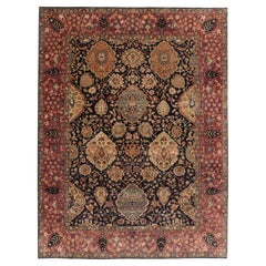 9x12 Blue Rust Persian Hand Knotted Wool Rug ( G-9632)