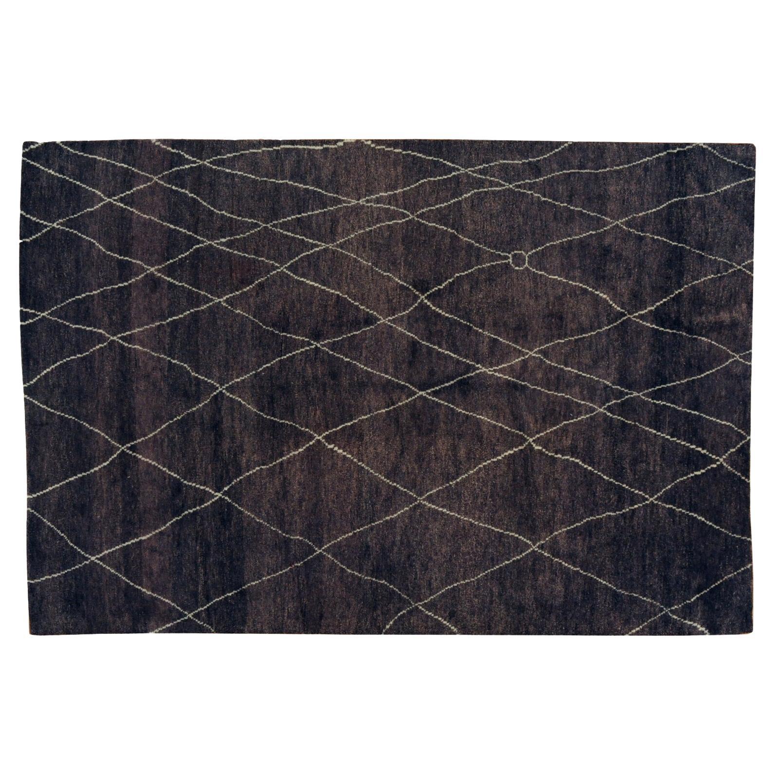 9'x12' Brown Marokkanischer Teppich