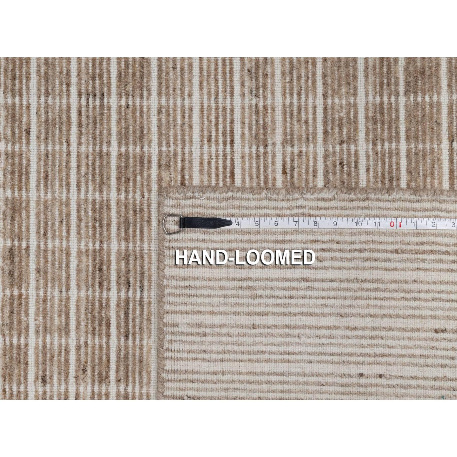 9'x12' Braun Weiche Wolle Modernes Schlichtes Dekor Box Design Handgewebter Orientteppich im Angebot 5