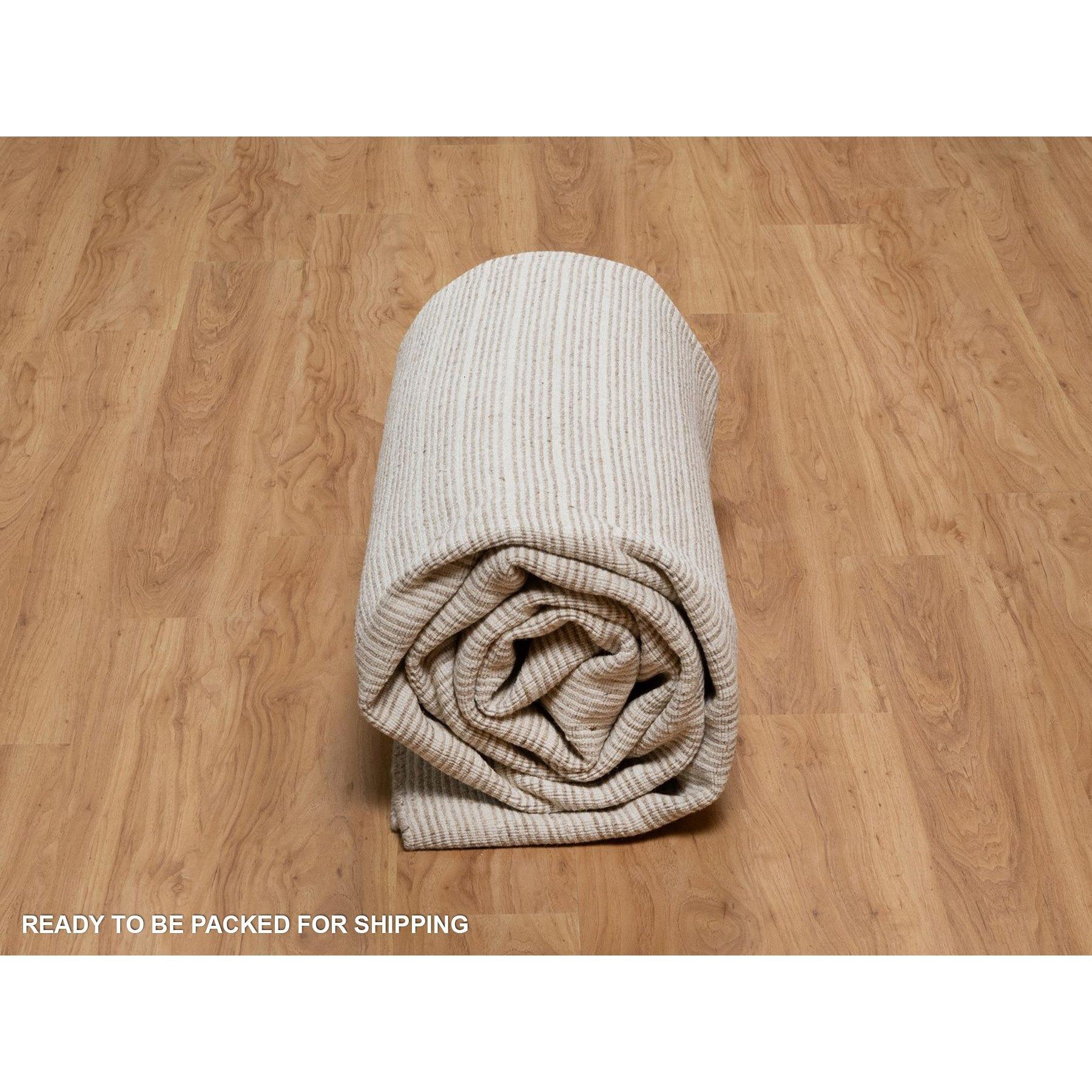 9'x12' Braun Weiche Wolle Modernes Schlichtes Dekor Box Design Handgewebter Orientteppich im Angebot 3