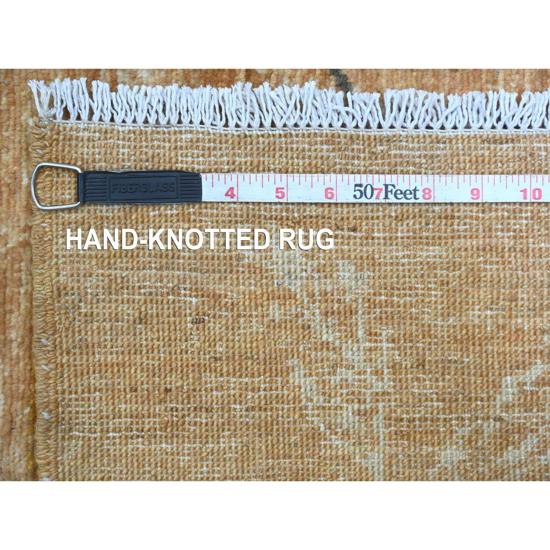 Tapis oriental noué à la main Peshawar 9'x12' Brown Sparrows on the Tree en vente 3