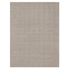 Tapis en laine pure tissé à la main 9
x12
 Brown Stripes Design Salt and Pepper Effect