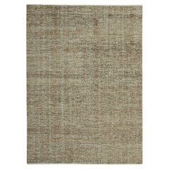 9'x12' Brown Undyed Natural Textured Soft Wool Hand Knotted Oriental Rug