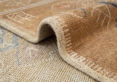 9 x 12, handgeknüpfter Wollteppich in Kamelbeige im Tribal-Oushak-Stil (G - 15324)
