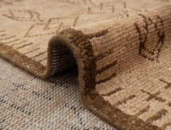 9x12 Camel Brown Geometric Hand Knotted Oushak Wool Rug ( G- 14628 )