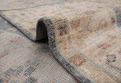 9x12 Charcoal and Beige Turkish Oushak Hand Knotted Wool Rug ( G - 12265 )