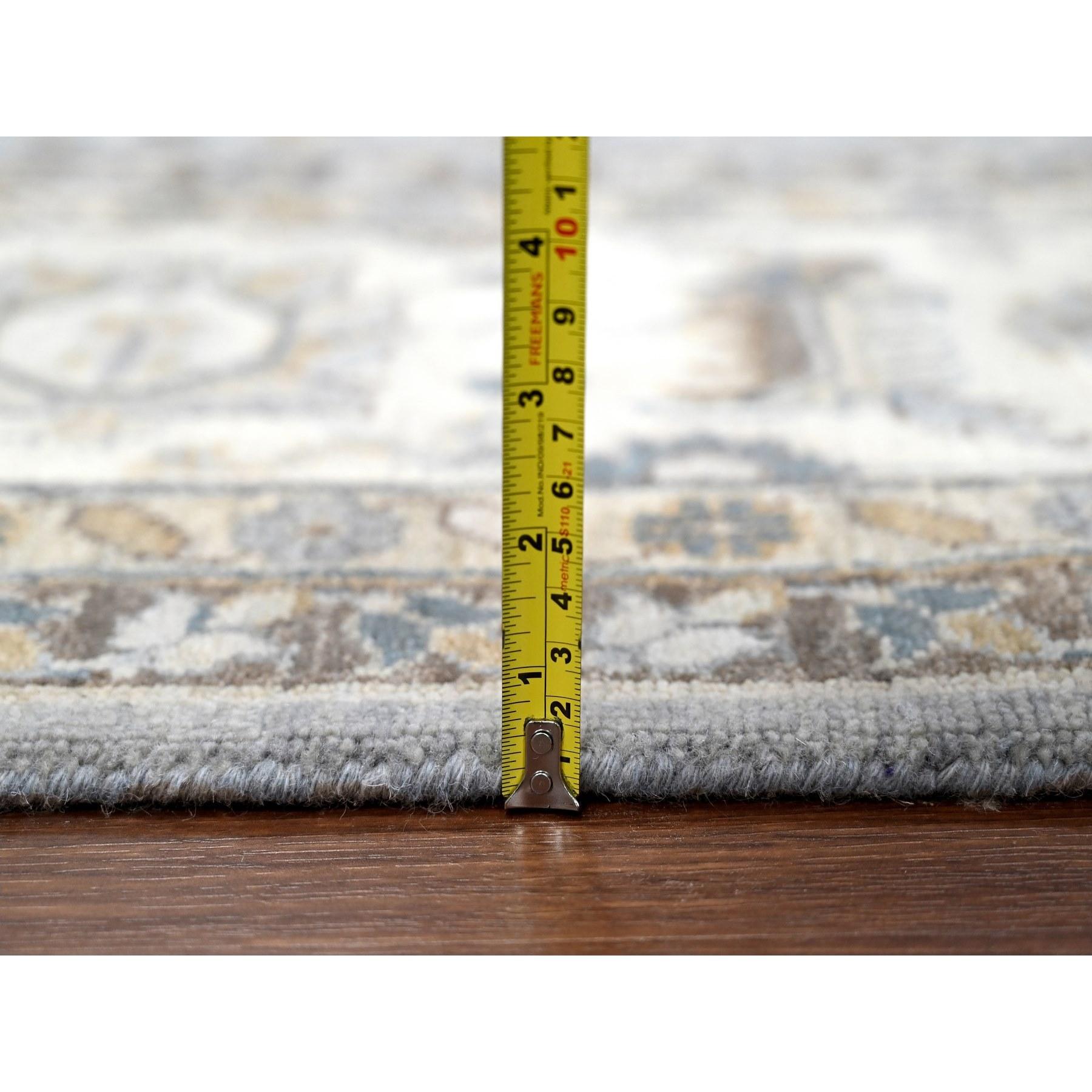 9'x12' Chromgrauer Teppich, Bio-Wolle, Karajeh-Design, handgeknüpft, Teppich im Angebot 3