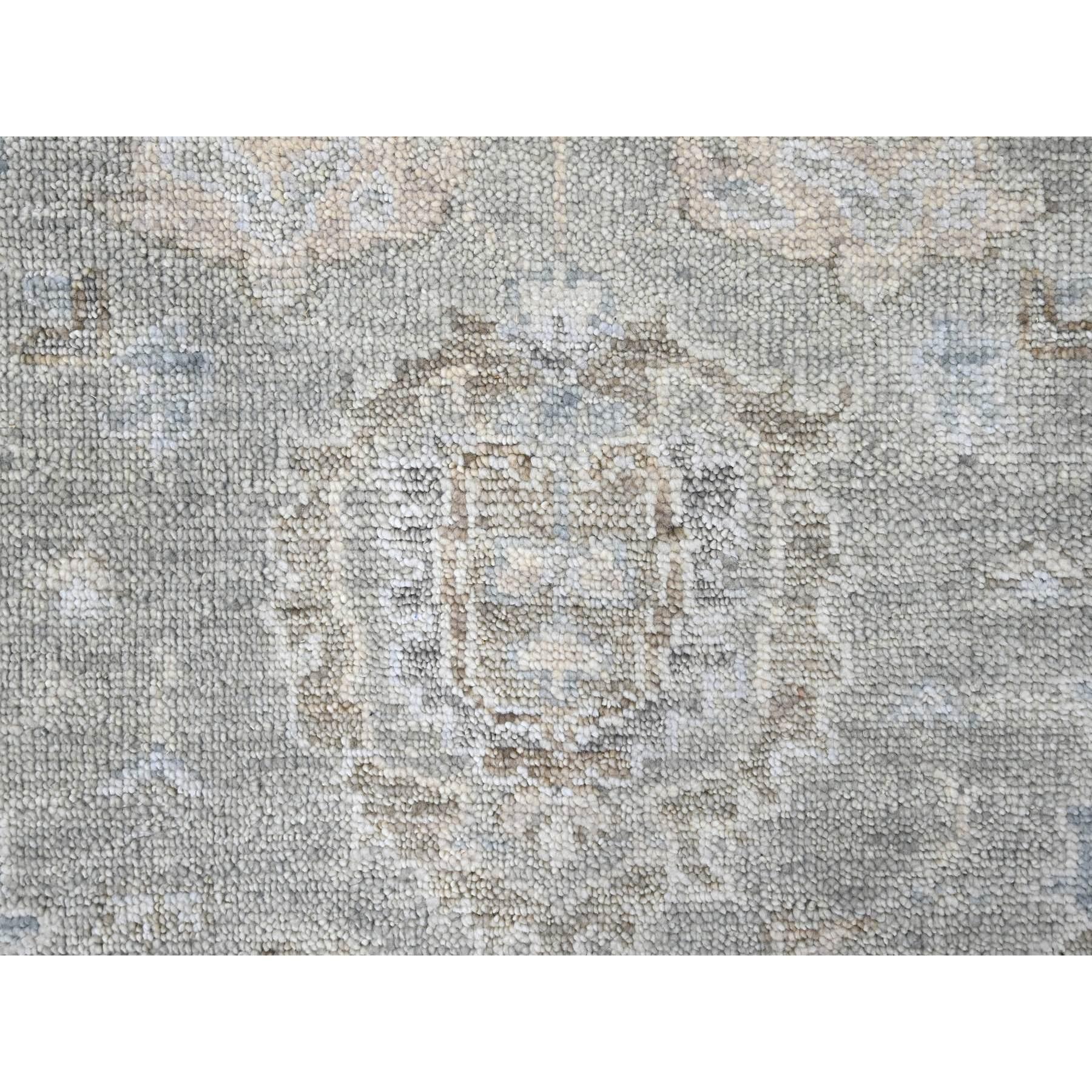 9'x12' Cloud Gray Supple Collection Oushak All Over Design Soft Wool Rug For Sale 2