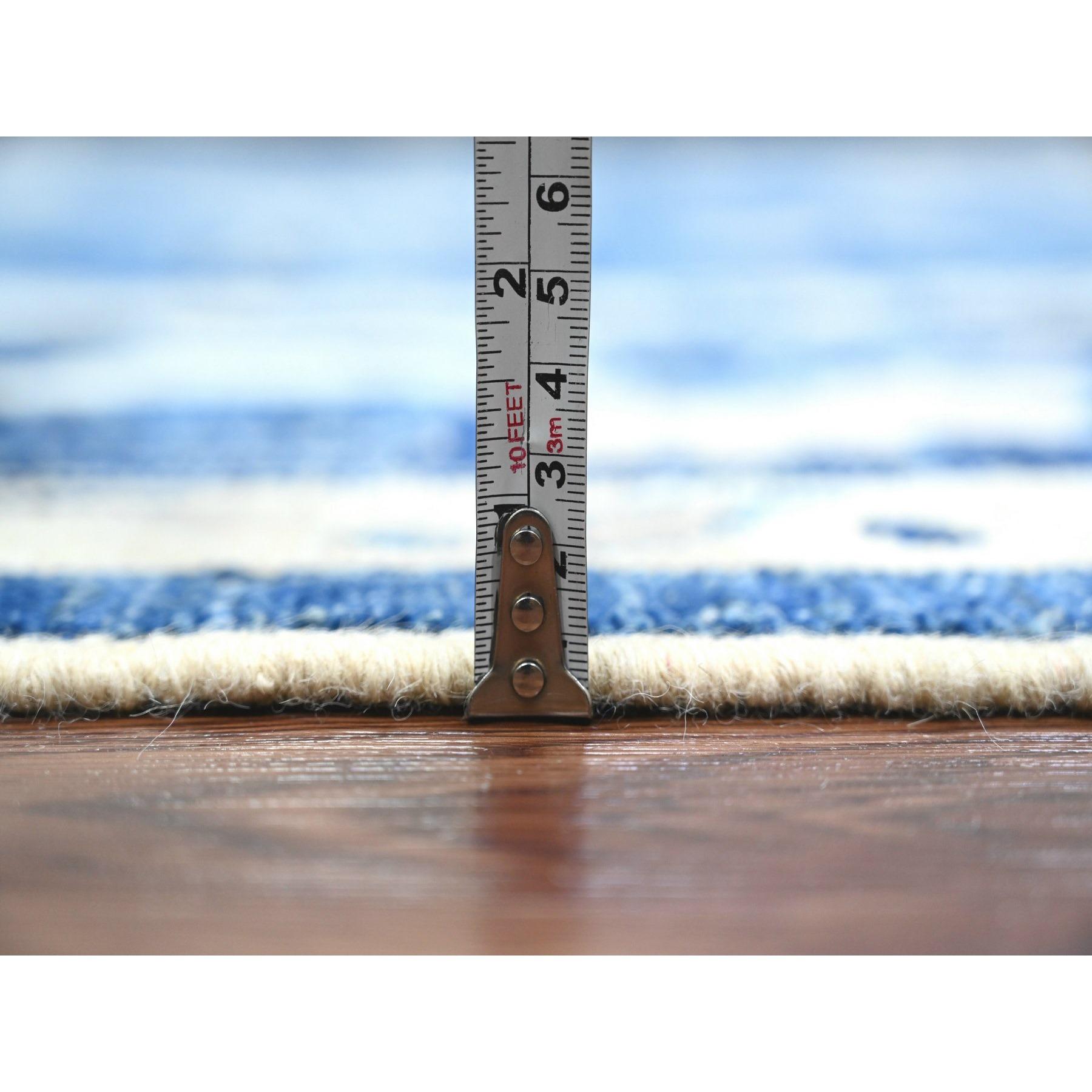 9'x12' Cobalt Blue Wool Hand Knotted Afghan Angora Oushak Oriental Rug For Sale 5