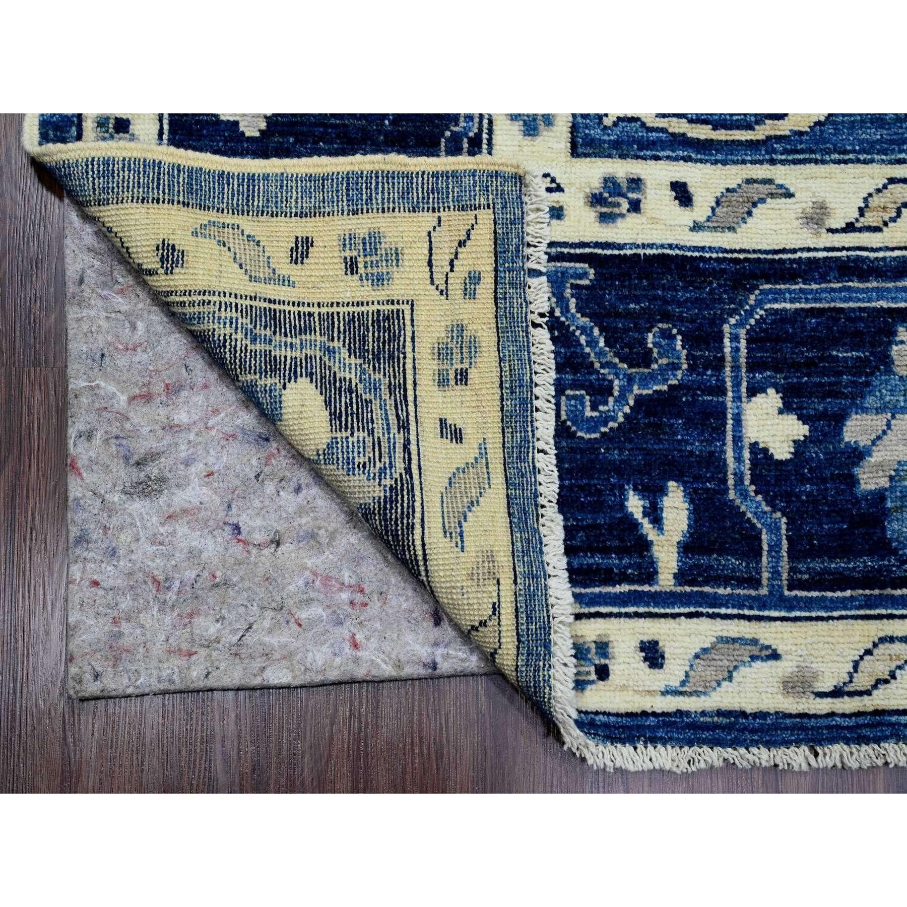 9'x12' Cobalt Blue Wool Hand Knotted Afghan Angora Oushak Oriental Rug In New Condition For Sale In Carlstadt, NJ