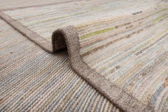 9x12 Colorful Rainbow Stripes Modern Contemporary Hand Knotted Rug ( JC-111127 )