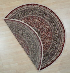 Tapis traditionnel en laine noué à la main, motif « Rosette Starburst », 9 x 12, couleur corail