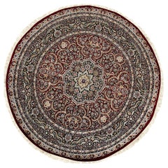 Tapis traditionnel en laine noué à la main, motif « Rosette Starburst », 9 x 12, couleur corail