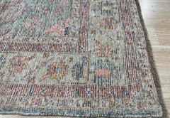 9x12 Corail Laine tissée à la main Motif médaillon délavé Tapis traditionnel classique