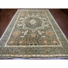 9'x12' Dim Gray 14th Century Mamluk Dynasty Pattern Hand Knotsted All Wool Rugs (tapis en laine)