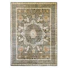 9'x12' Dim Gray 14th Century Mamluk Dynasty Pattern Hand Knotsted All Wool Rugs (tapis en laine)