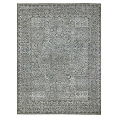 9
x12
 Taubengrauer handgeknüpfter Wollteppich mit Mamluken-Einfluss aus dem 14.