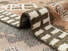 9x12 Earth Tone Geometric Vintage Pattern Hand Knotted Wool Rug ( G-14625 )