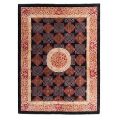 9x12 Exceptional Vintage Chinese Art Deco Rare Art Nouveau Rug Black 275cmx369cm