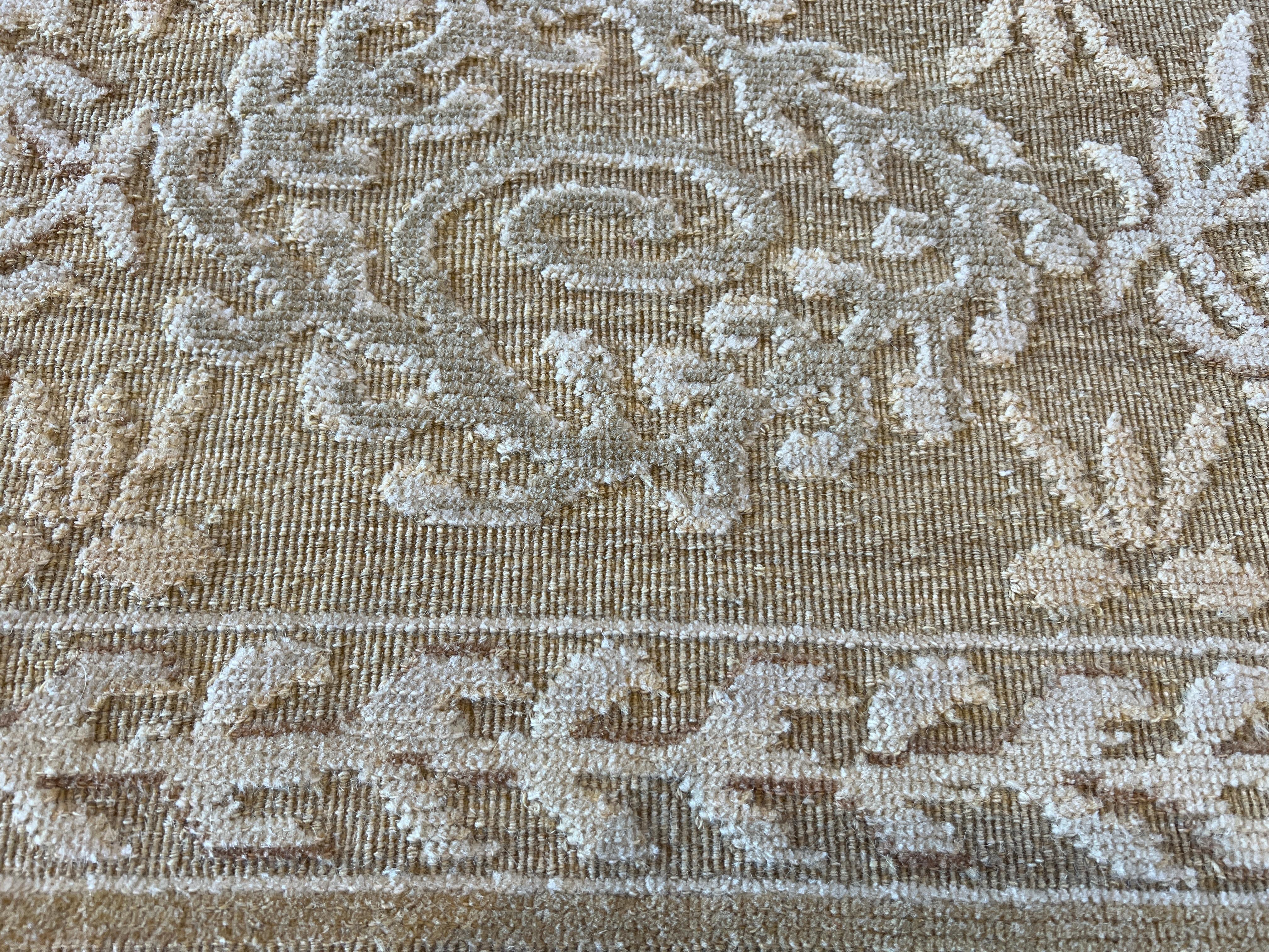 9'x12' French Floral Inspired Hand-Knotted Wool Rug For Sale 9