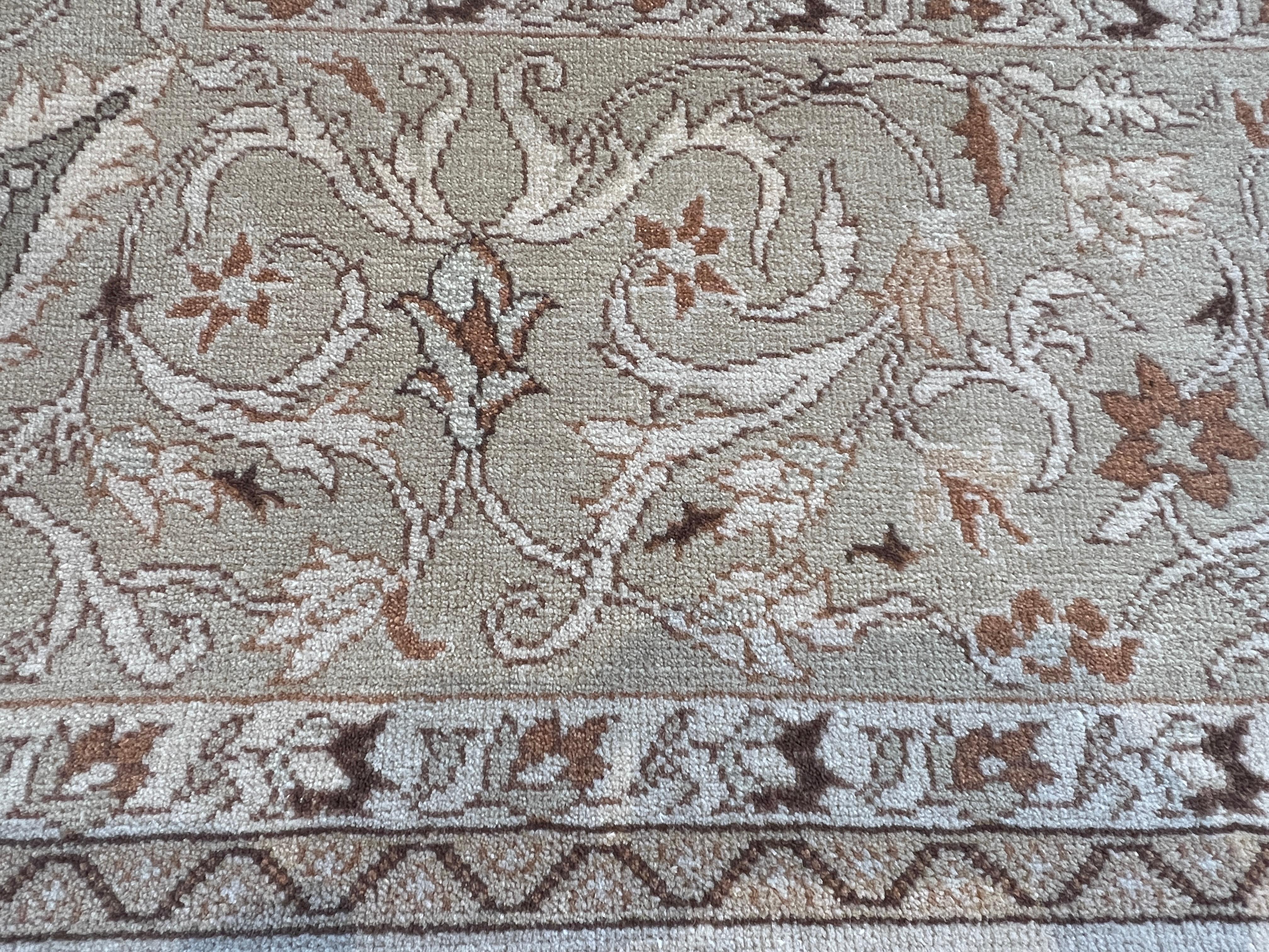 9'x12' French Floral Inspired Hand-Knotted Wool Rug For Sale 1