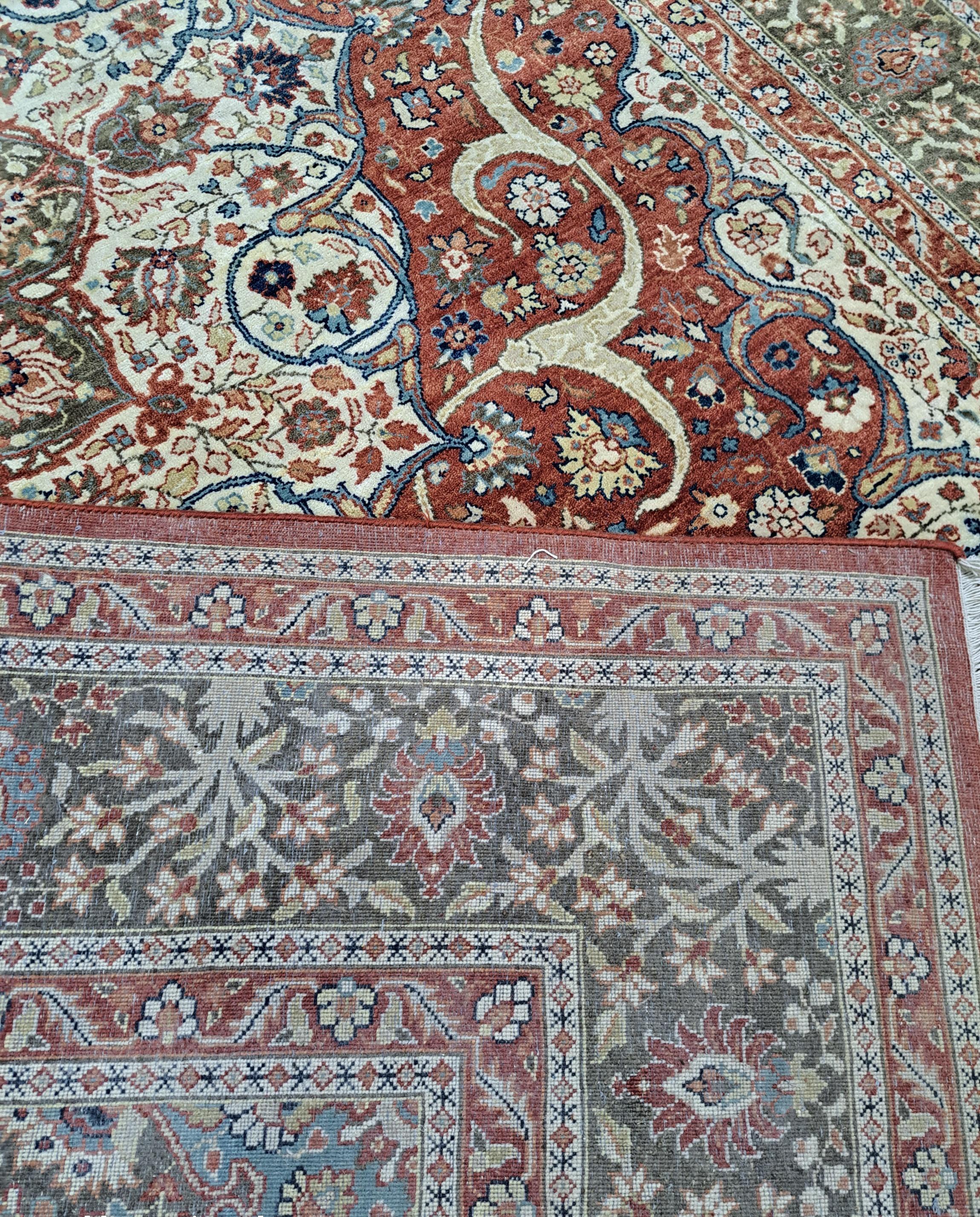 Tappeto Heriz Design del XVIII secolo 9x12 Ft. Tutta lana. Tappeto fatto a mano in stile antico in vendita 2