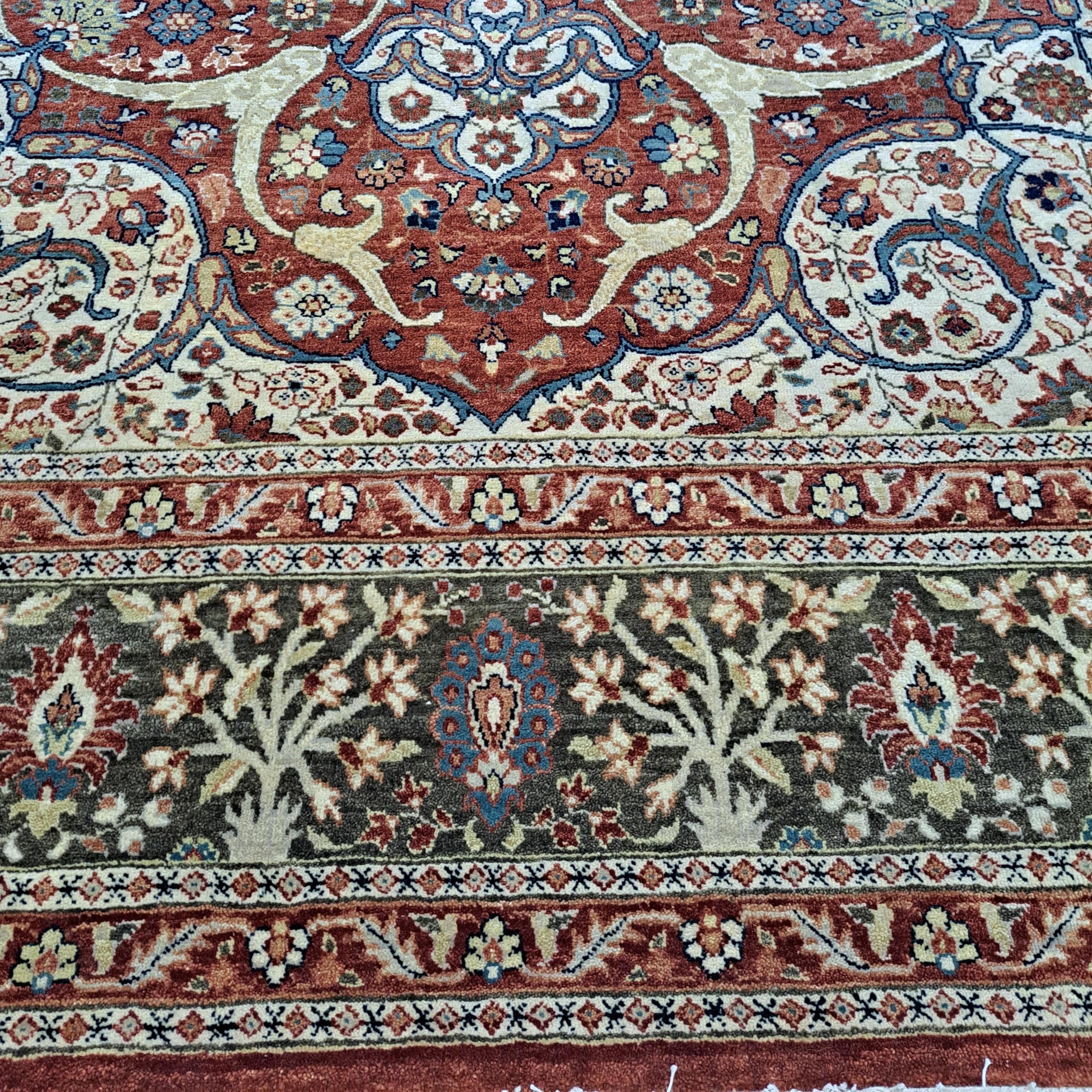 Heriz Serapi Tappeto Heriz Design del XVIII secolo 9x12 Ft. Tutta lana. Tappeto fatto a mano in stile antico in vendita