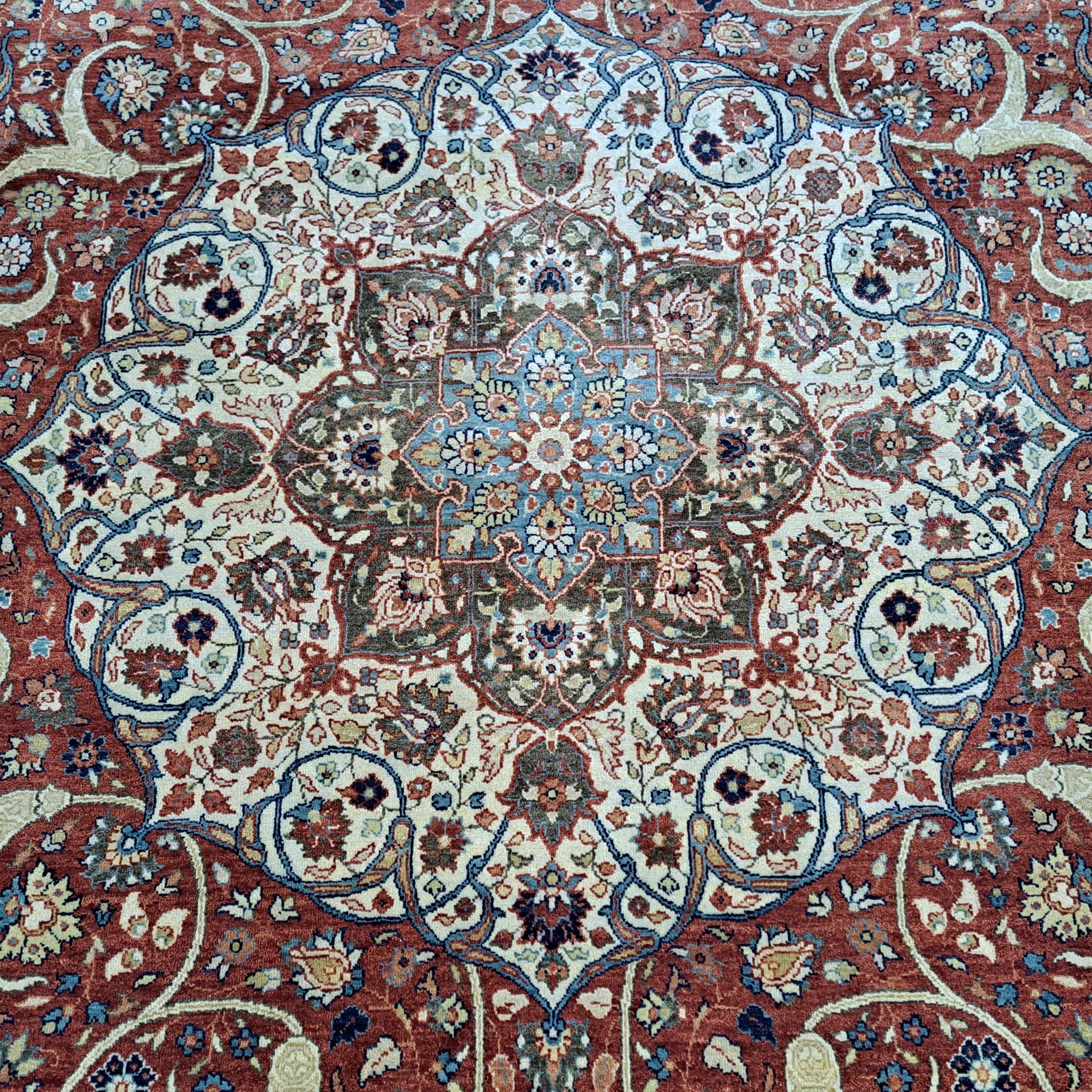 Lana Tappeto Heriz Design del XVIII secolo 9x12 Ft. Tutta lana. Tappeto fatto a mano in stile antico in vendita