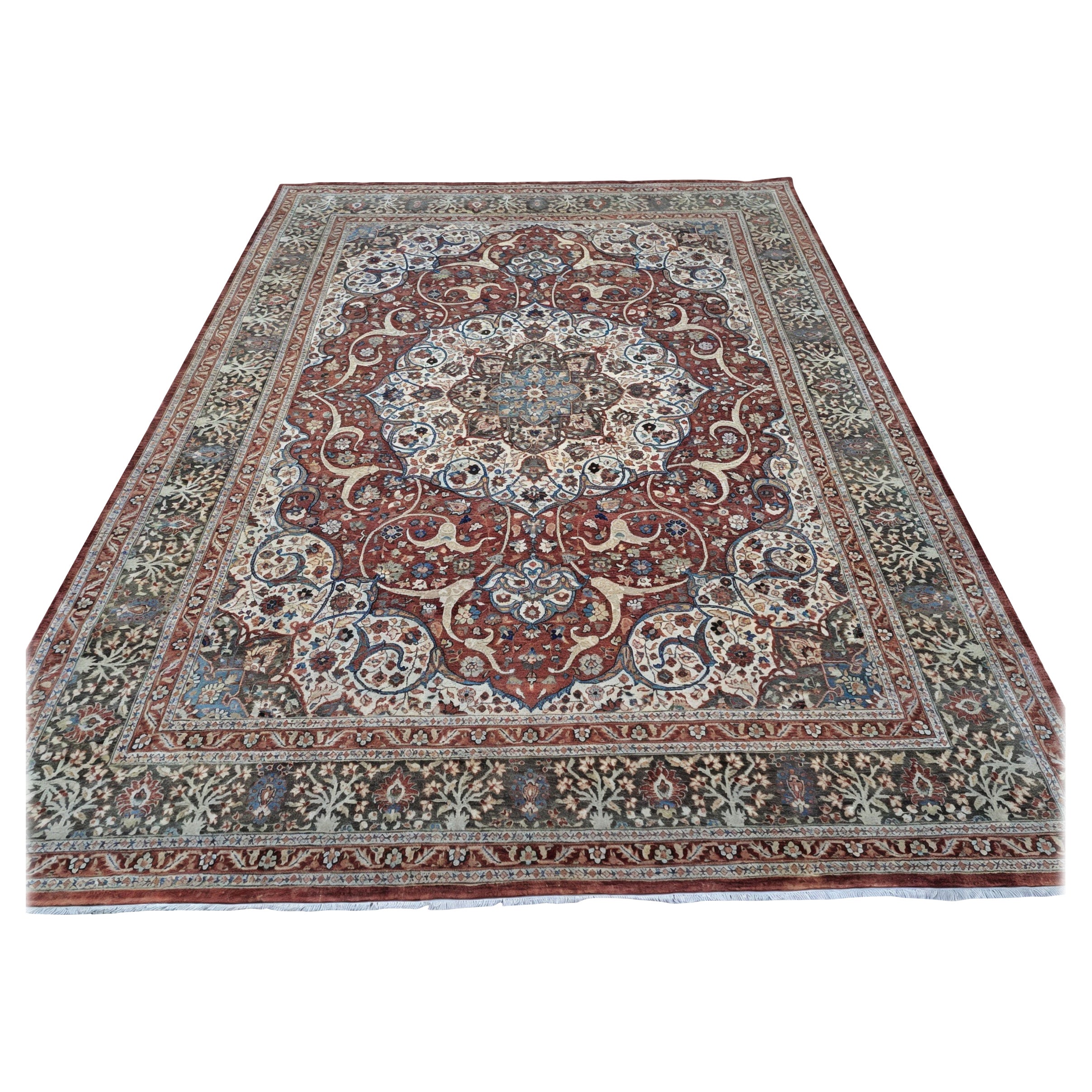 Tappeto Heriz Design del XVIII secolo 9x12 Ft. Tutta lana. Tappeto fatto a mano in stile antico in vendita