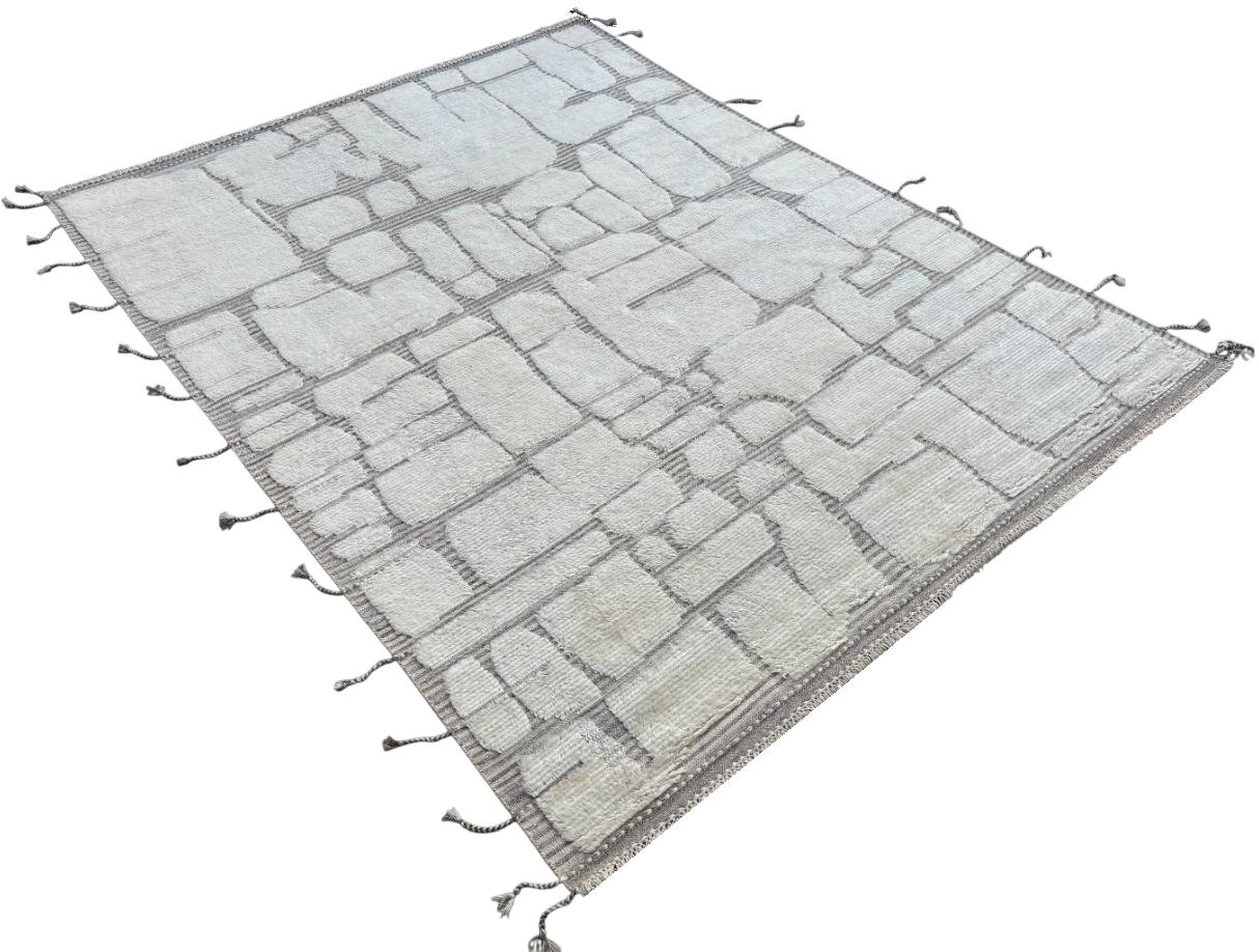 9x12 Ft Contemporary Marokkanischer Teppich. 100% Wolle. Kundenspezifische Optionen verfügbar (Moderne) im Angebot