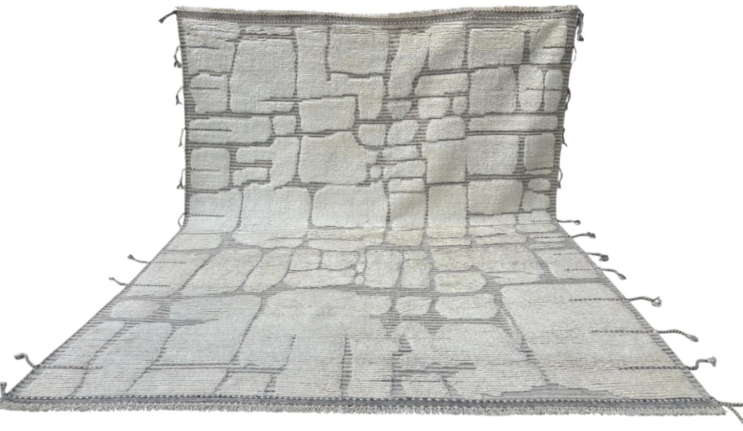 9x12 Ft Contemporary Marokkanischer Teppich. 100% Wolle. Kundenspezifische Optionen verfügbar (Türkisch) im Angebot