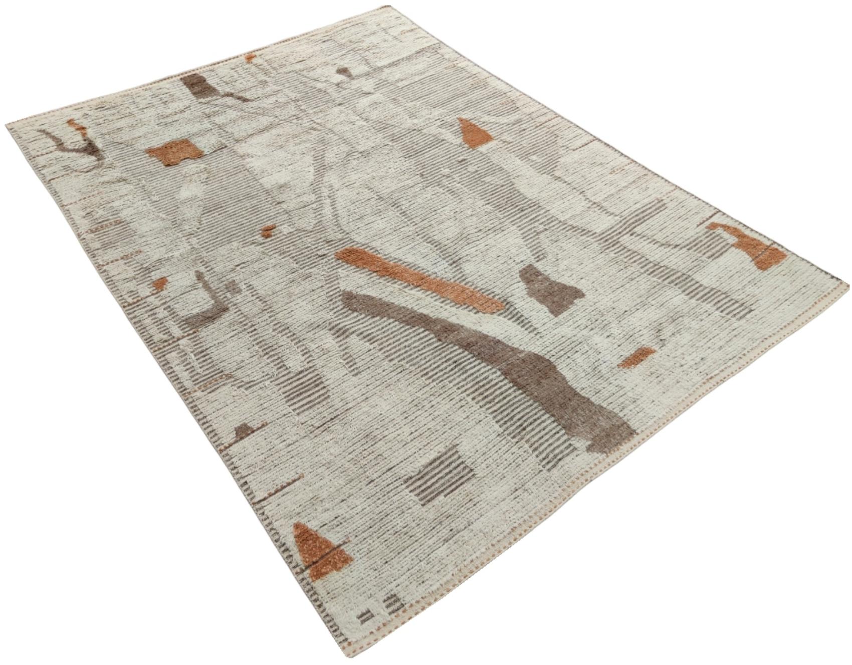 Moderno Tappeto 9x12 Ft in stile marocchino contemporaneo. 100% Lana. Opzioni personalizzate disponibili in vendita